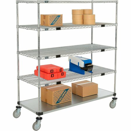 NEXEL Open Sided Wire Stock Picker Truck w/5 Shelves, 800 lb. Capacity, 60inL x 24inW x 69inH 558808A